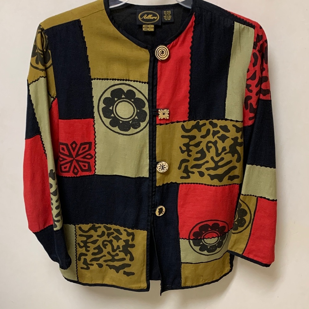 Allure Women’s Medium Multicolor Patchwork Jacket - image 1